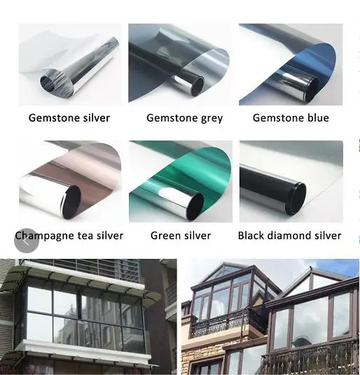 

40cmx5m Waterproof Window Film One Way Mirror Silver Insulation Stickers UV Rejection Privacy Window Tint Films