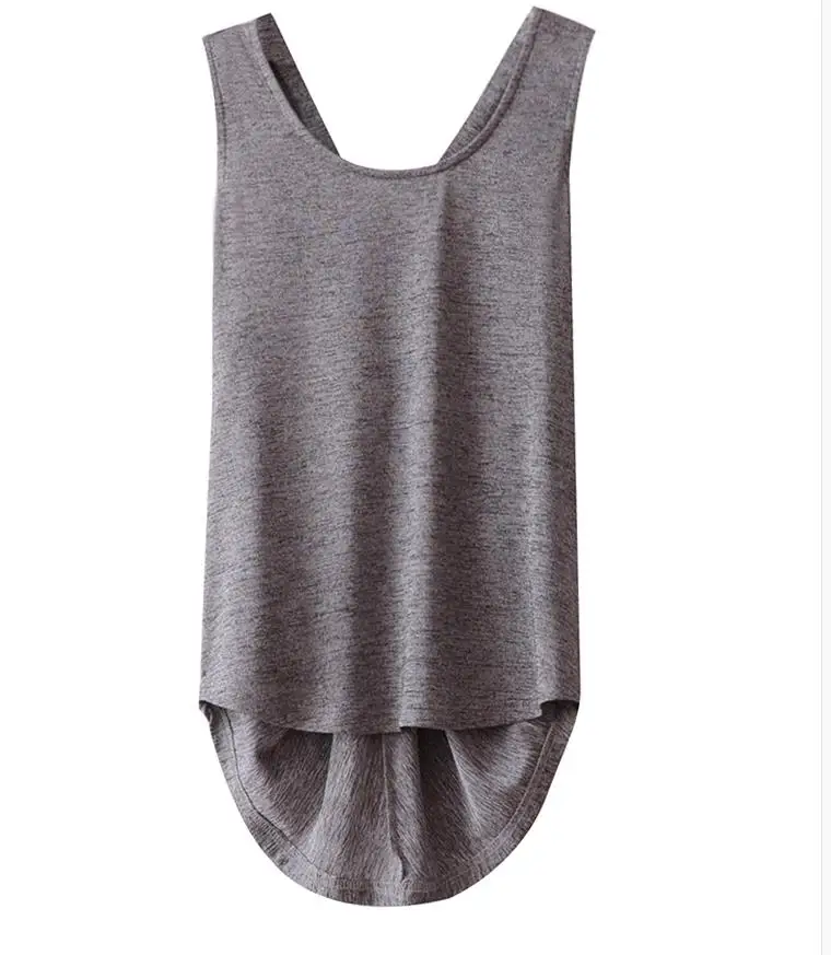 

A sexy sleeveless base top for women with a new summer 2019 niche knit vest with a cross-back design