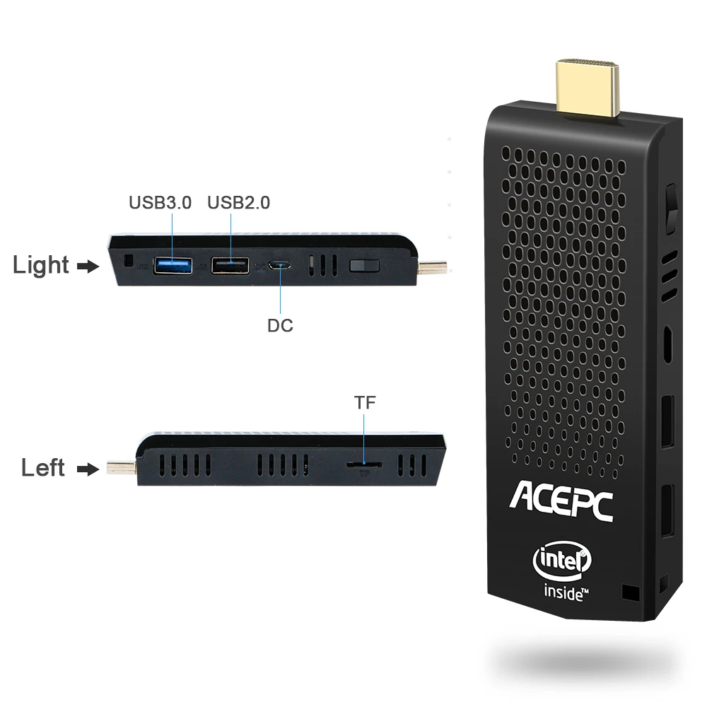 Мини-ПК T6, intel, безвентиляторный, 4 ГБ, 64 ГБ, 32 ГБ, eMMC, мини-ПК, Windows 10, лицензированный, Intel Atom x5-Z8350, BT 4,0, WiFi, ПК, мини-палка W5