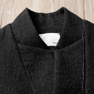 Куртка LinenAll Мужская шерстяная Повседневная Свободная льняная верхняя одежда