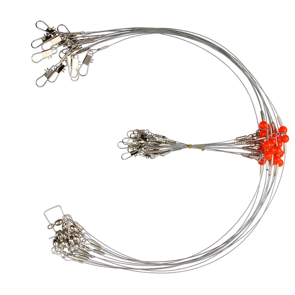 

36pcs 56cm Anti Bite Steel fishing leader wire With Swivel snap fishing leader line for pike fishing tackle