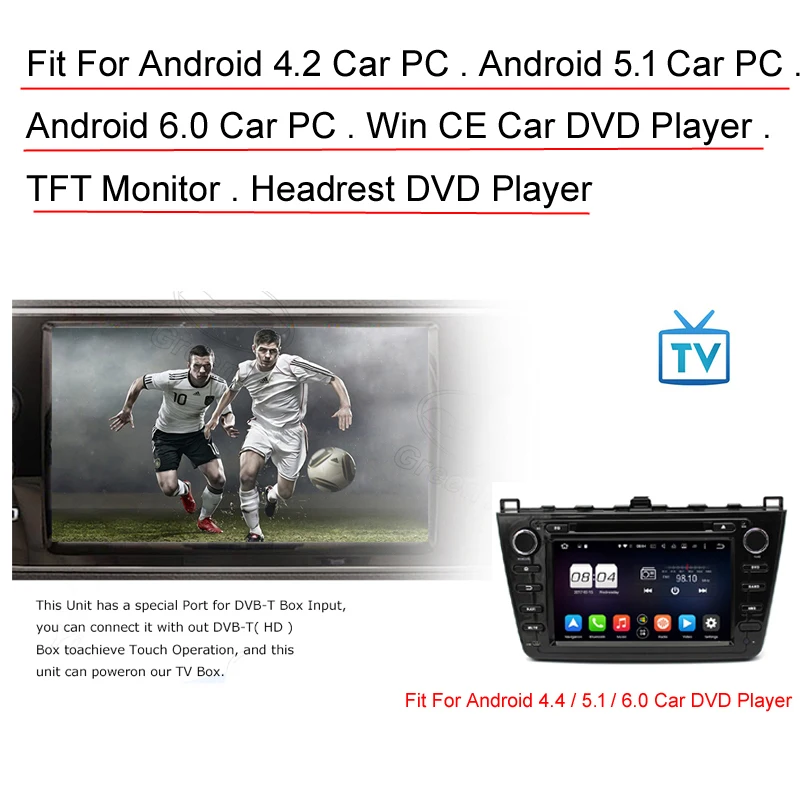 Автомобильный DVB T2 ТВ приемник двойной тюнер для автомобиля DVD высокоскоростной