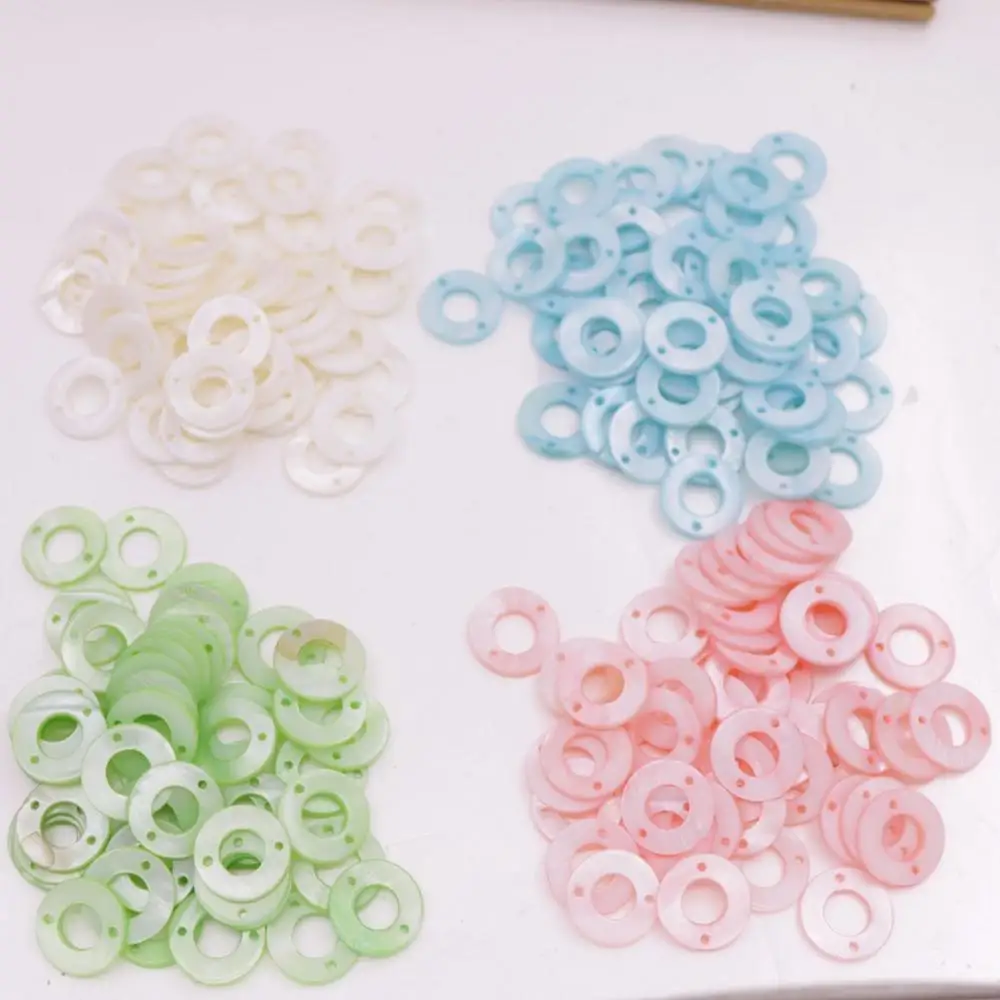 

50 PCS 15mm Ring Shell Mother of Pearl White Pink Green Blue Choose