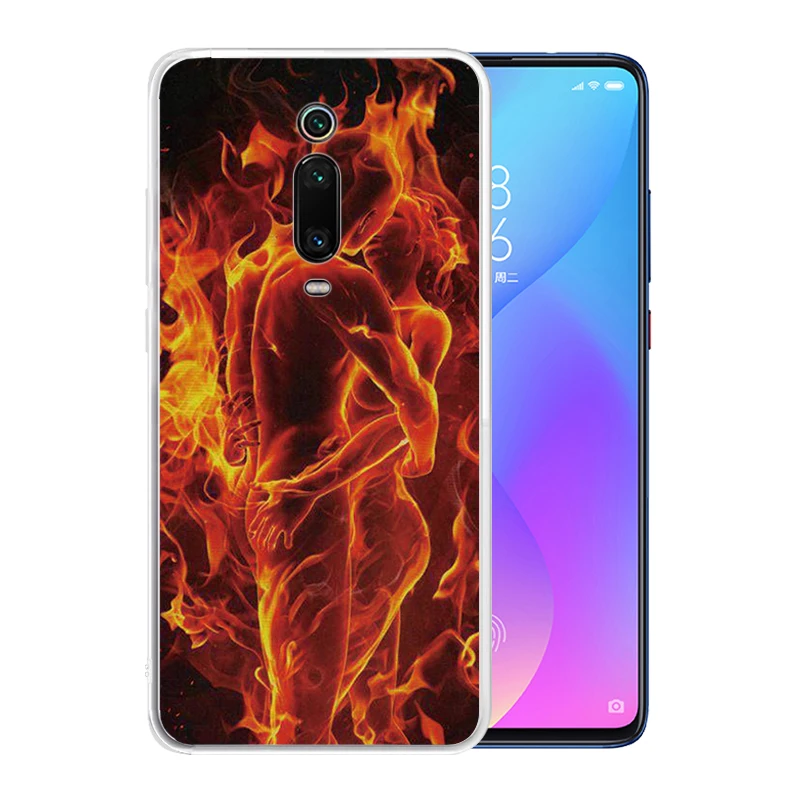 Soft Silicone Clear TPU Case for Xiaomi Mi 9 9T CC9 Pro Note 10 CC9E 8 Lite Mix 3 A3 A2 A1 POCO F1 Cover Flame Heart | Мобильные