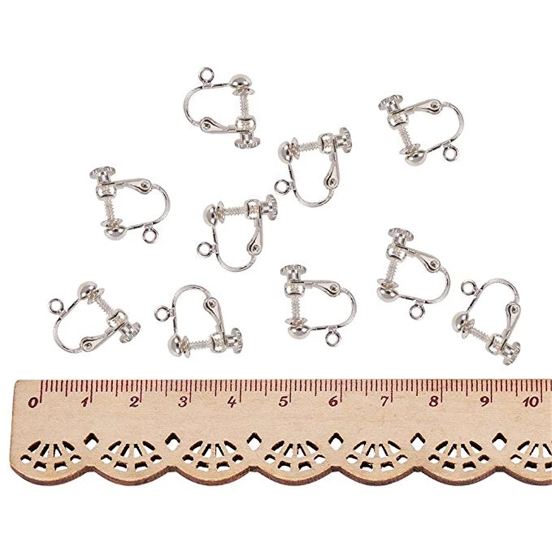 Латунные винтовые зажимы для сережек серебристого цвета 300 шт.|earring converter|5mm
