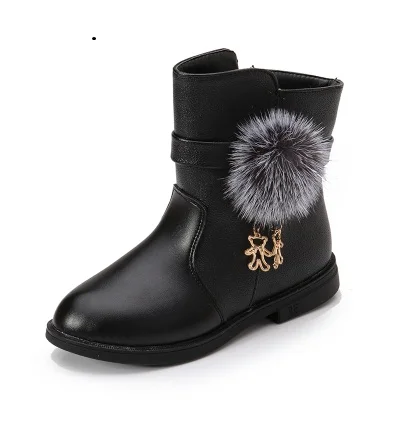 Winter Fashion child girls snow boots shoes warm plush soft bottom baby comfy kids leather winter boot for bab | Детская одежда и