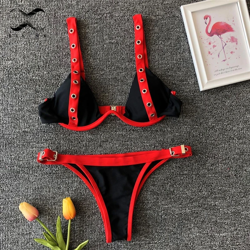 Bikinx пояс красный купальник для женщин 2019 летний купальный костюм mujer купальные