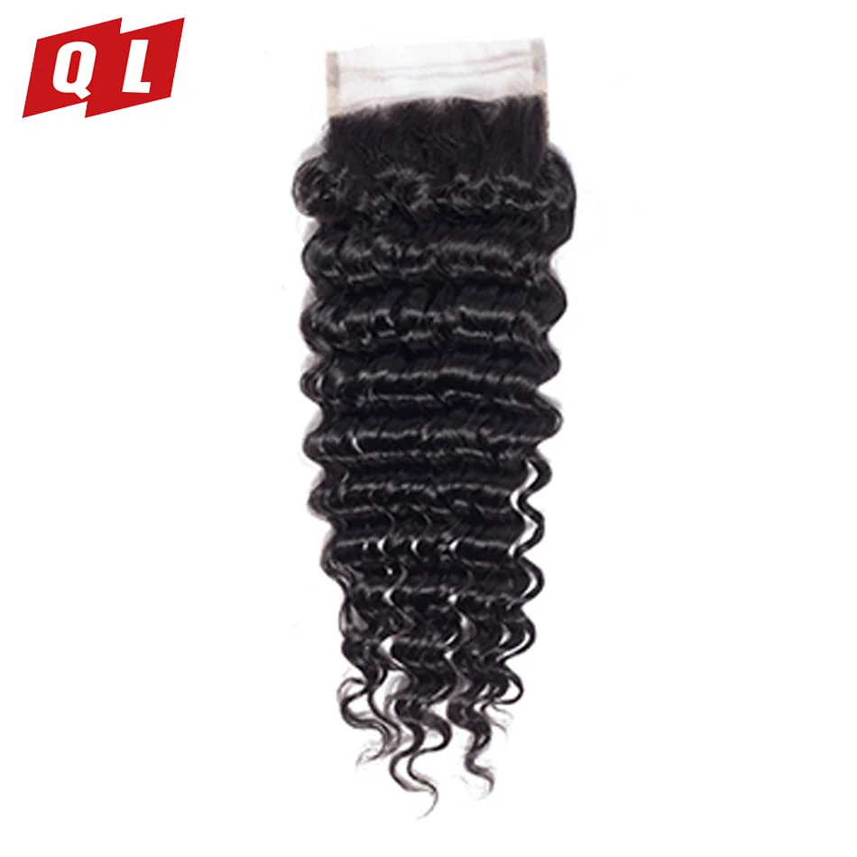 QLOVE волосы 100% человеческие малазийские глубокая волна пучки с закрытием 3 пучка