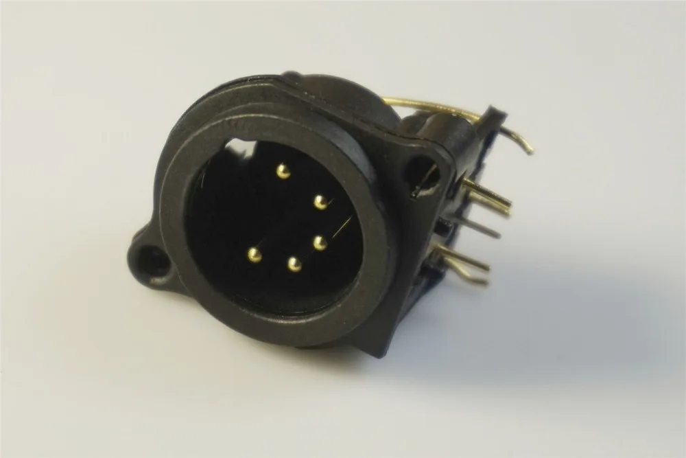 100 pcs XLR Plug 5 pin Male Header Pin Right Angle PCB through Holes Panel Mount Latch Lock Position circular | Обустройство дома