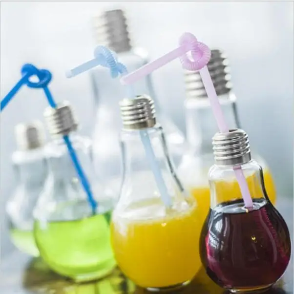 Летние лампы бутылку воды стакан с трубочкой Дети соломы открытый бюро