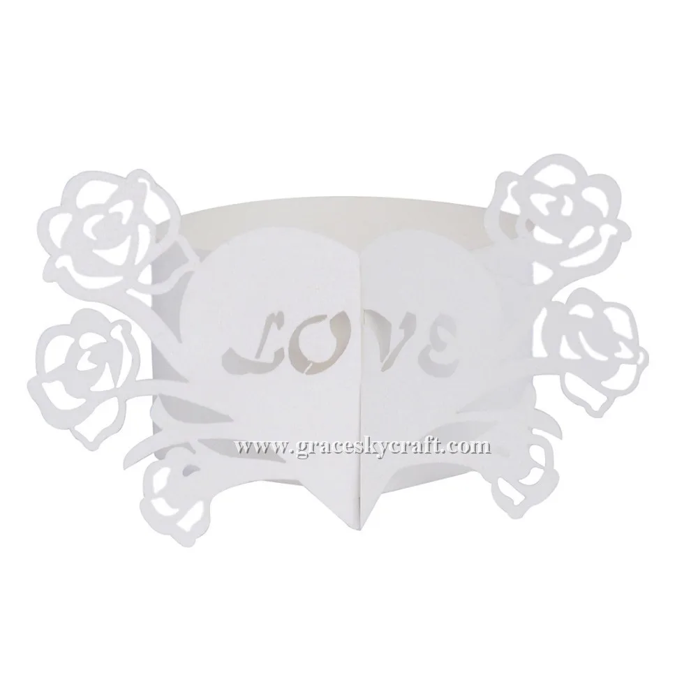 50 шт. бесплатная доставка лазерная резка бумажные кольца для свадебных салфеток