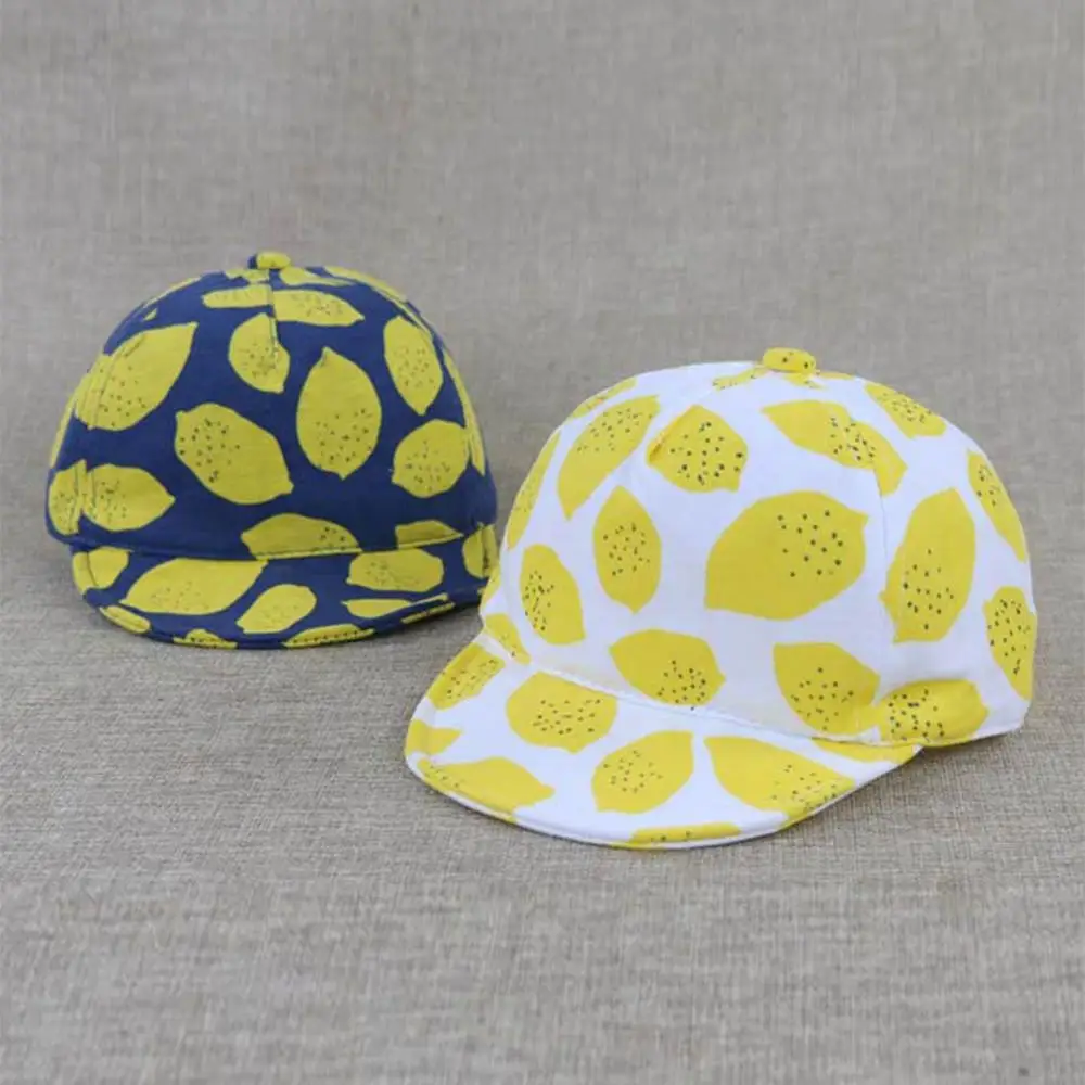 Модная летняя детская хлопковая шапка с принтом лимона бейсбольная кепка