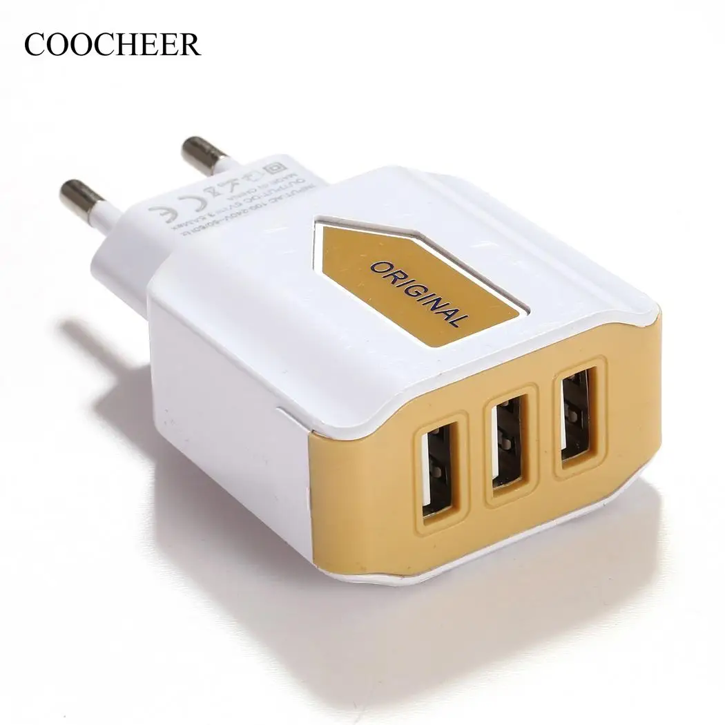 AC тройной путешествия USB порт зарядное устройство домашний адаптер питания стены