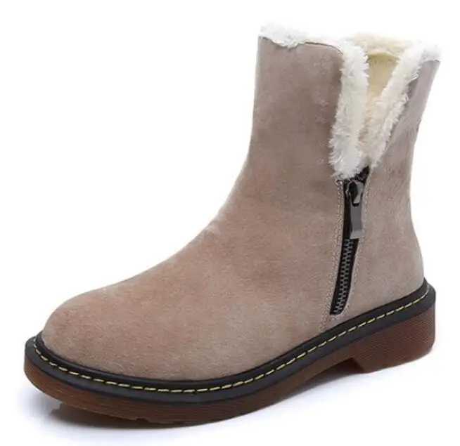 2018 реальные из натуральной кожи замшевые сапоги коровьей для Для женщин зимние