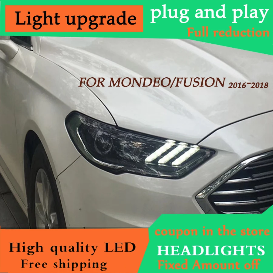D-YL Автомобиль Стайлинг для Mondeo фары Fusion светодиодный фары оригинальные DRL Биксеноновые линзы Высокая Низкая головка луча лампа