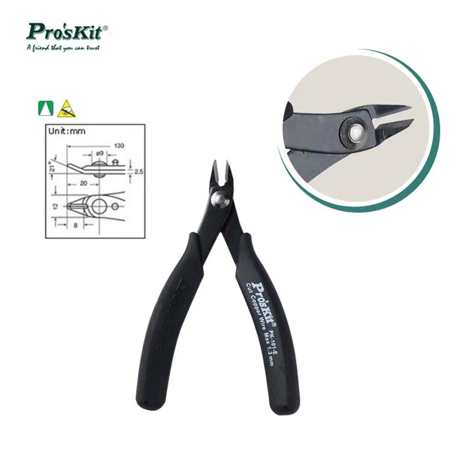 

Hot 1PK-101-E Anti-static Diagonal Pliers Electrical Wire Cable Cutting Inch Cable Crimping Hand Tools Stripping Plier