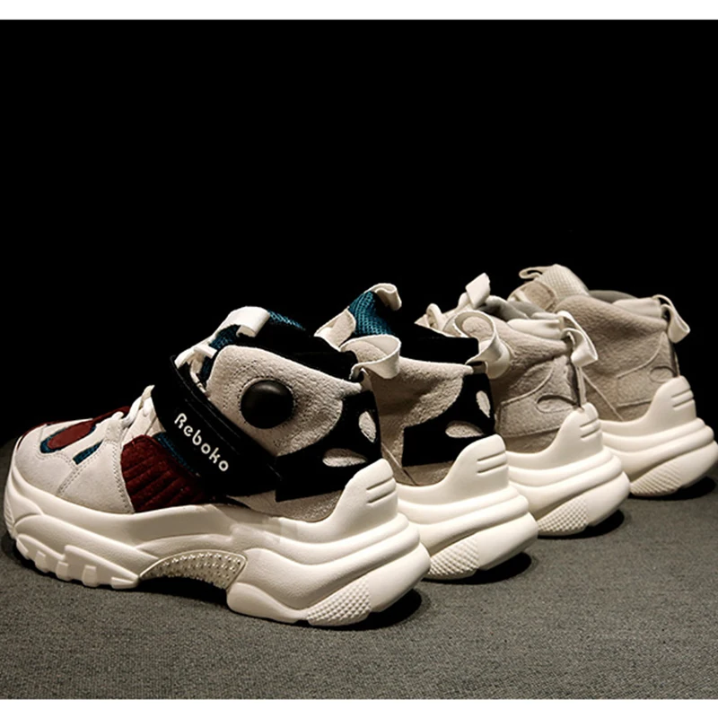 RY-relaa sports shoes female 2019 new summer and autumn Korean version of Harajuku breathable thick soles | Спорт и развлечения
