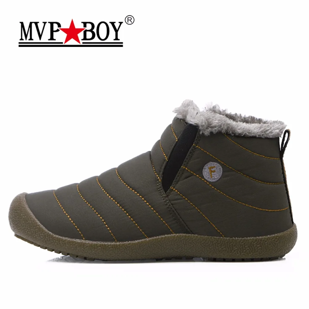 MVP BOY Big Size Winter Men Snow Shoes Man Boot Lightweight Ankle Boots Warm Waterproof Mens Rain 2017 New Furry | Обувь