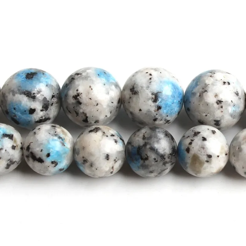 Натуральный белый точечный камень бусины для самостоятельного изготовления