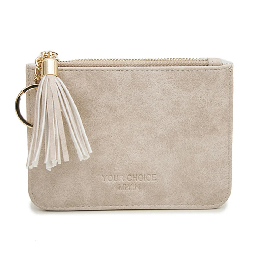 Новинка 2019 кожаный короткий кошелек для женщин милый с кисточками и молнией