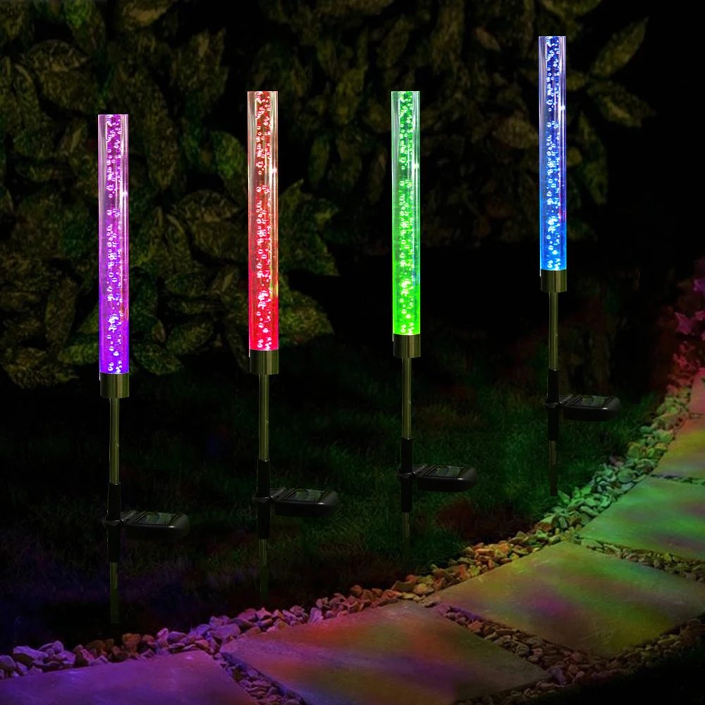 Солнечный садовый светильник s наружный акриловый RGB меняющий цвет Солнечный пузырь светодиодный светильник ing водонепроницаемый беспроводной Ночной светильник 2 упаковки
