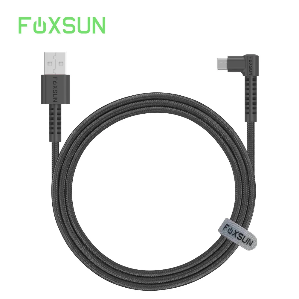 Micro USB кабель Foxsun под прямым углом 90 градусов зарядный Android плетеные кабели для