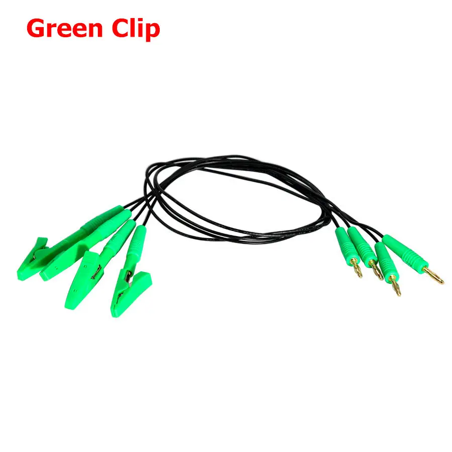 GREEN CLIP Зеленый зажим 4 шт./компл. зонд ручки 4pcs булавки с подключить кабель с разъемом для подзарядки светодиодный рамка фонового режима отладки OBD2 программирования для KTAG/KESS ЭБУ доска - Цвет: GREEN CLIP