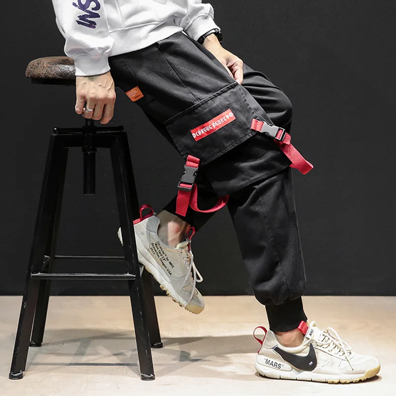 

New Arrive Fashion Design Multi Pockets Small Leg Haren Pants Men Skateboard Hip Hop High Street Mens Joggers Trousers