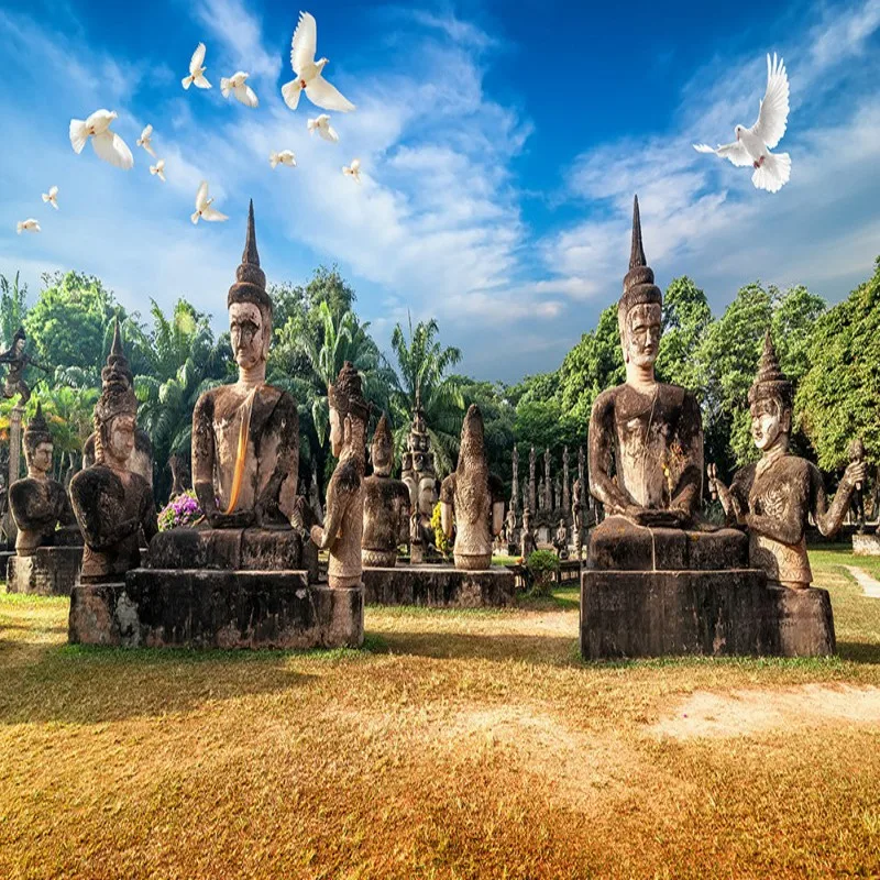 

Custom Size Photo Thailand famous Buddha stereo high quality living room lobby wallpaper bedroom mural papel mural dormitorio