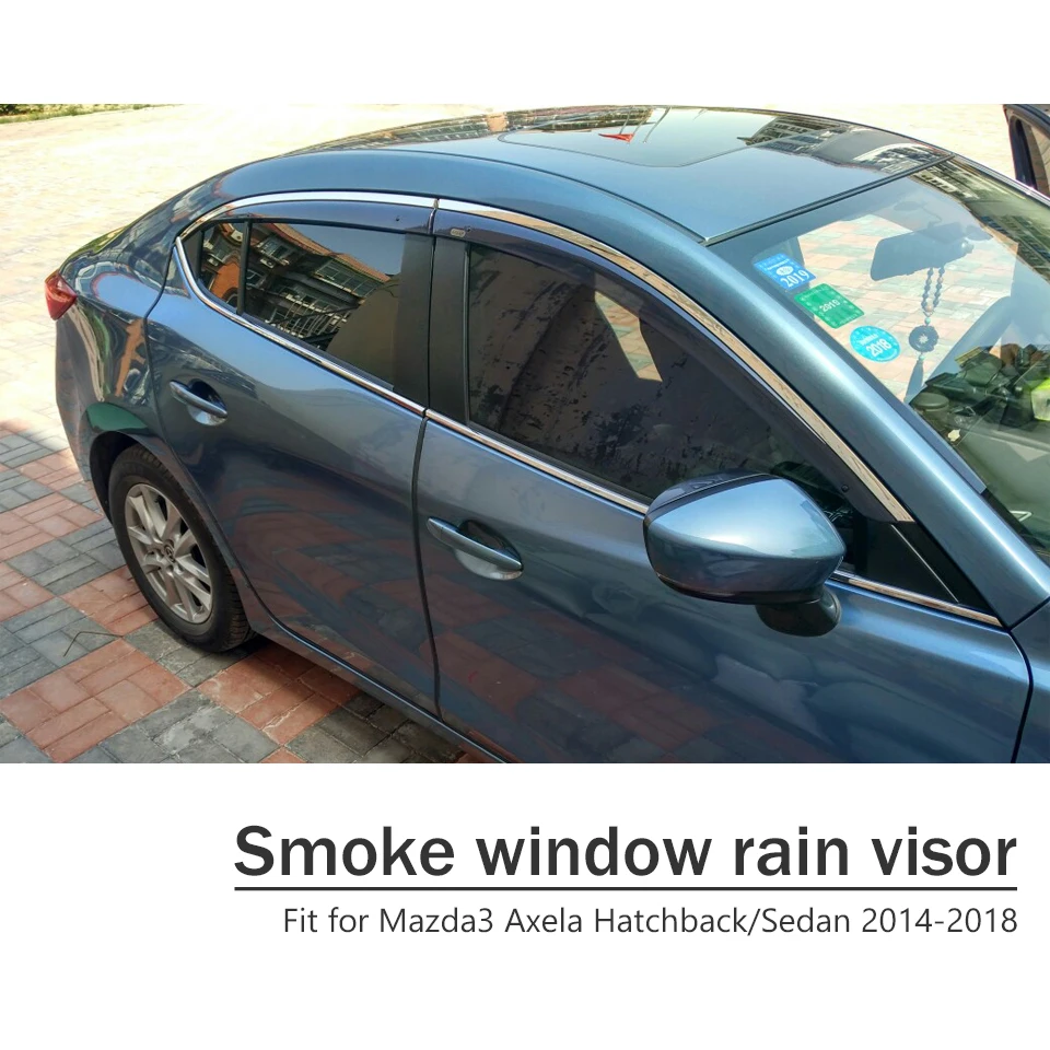 Backar авто окна дождь Ветер Защита от солнца отражатель козырек Накладка для Mazda 3 Axela хэтчбек/седан