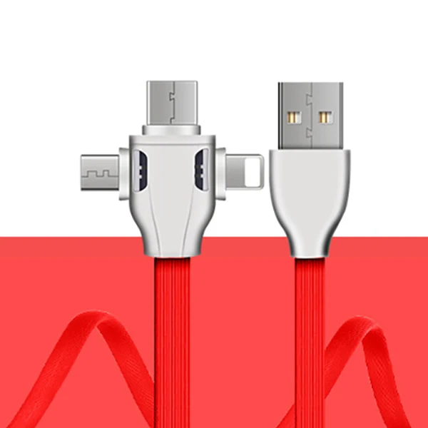 NOHON 3 в 1 зарядный кабель для передачи данных для iPhone 8 X XS MAX XR Micro usb type C Android для samsung huawei Xiaomi кабели быстрой зарядки - Цвет: Красный