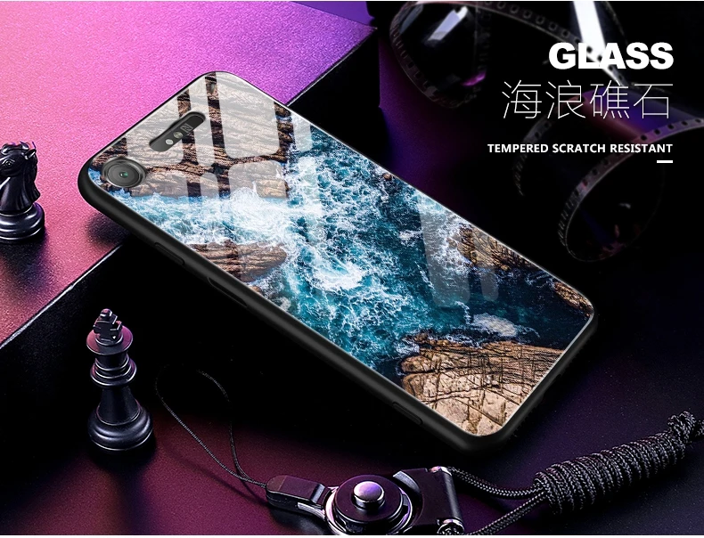 5," для sony Xperia XZ1 чехол XZ 1 чехол звездная звезда закаленное стекло Жесткий чехол для телефона для sony XZ1 G8342 стеклянный чехол бампер