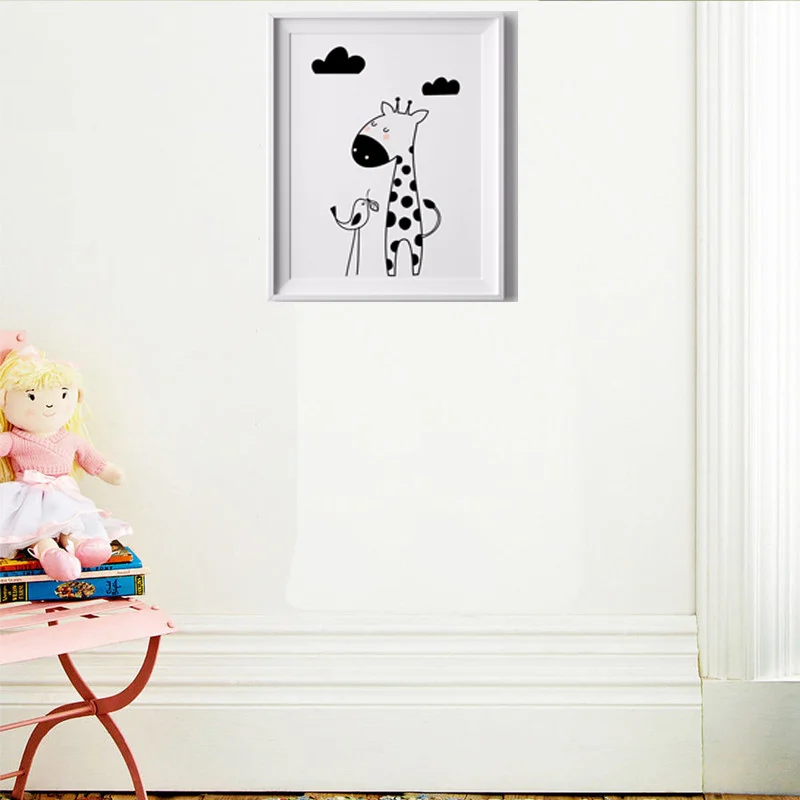 Жираф и я холст картина для ребенка ясельного возраста девочка или комнаты