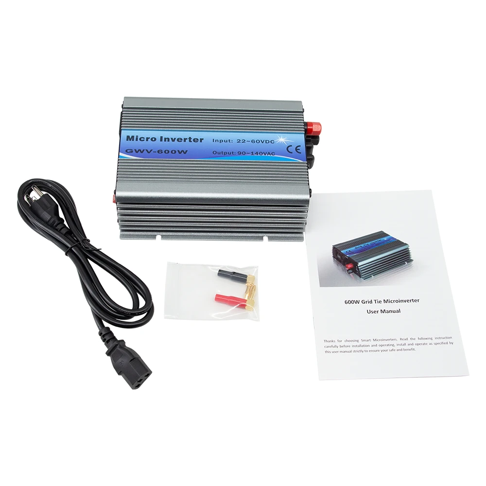 PowMr MPPT функция 600 Вт на сетке галстук инвертор 36VDC(22-60VDC) 72 ячейки 110VAC или 220VAC Выход Чистая синусоида Инвертор с вентилятором