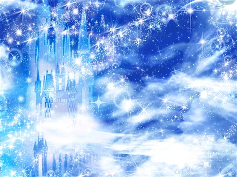 Фоны для фотосъемки с изображением синего Ледяного Замка цифровые фоны