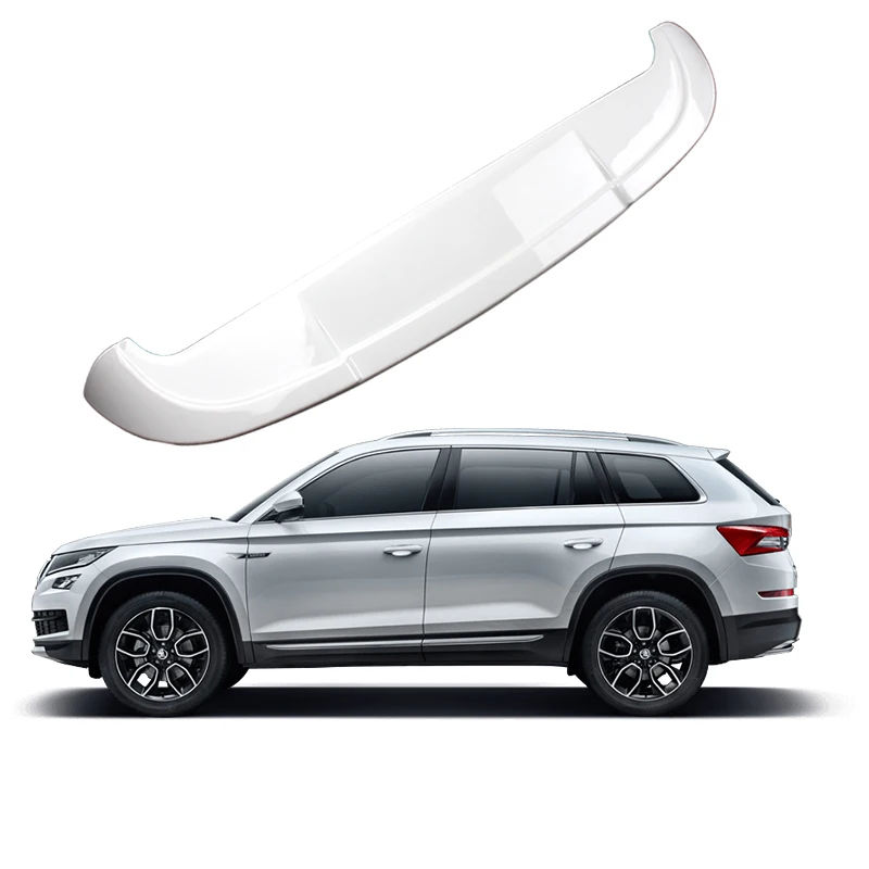 Автомобильный задний спойлер из углеродного волокна для Skoda Kodiaq, внешний белый черный спойлер, багажник, задний багажник, крыло, автомобильные аксессуары - Цвет: white