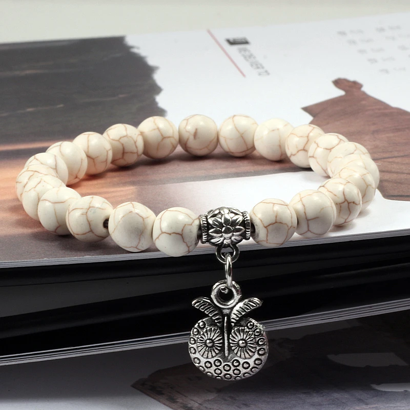 4 стиля высокое качество натуральный камень Сова кулон браслет бирюзовая серия