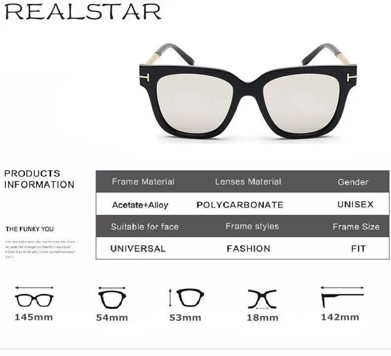 REALSTAR, брендовые солнцезащитные очки, мужские, квадратные, дизайнерские, солнцезащитные очки, Ретро стиль, женские,, модные, том стиль, очки, Oculos, винтажные, оттенки S214