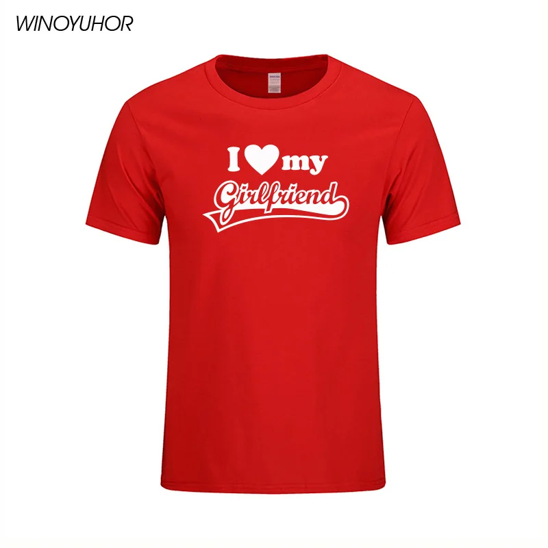 2021 Новая мода I Love My Girlfriend забавная Футболка с принтом мужские футболки подарок