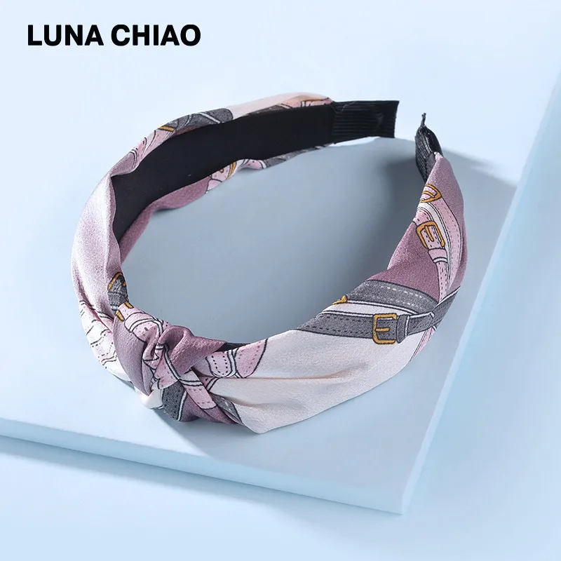 LUNA CHIAO, женские модные аксессуары для волос, ткань, дикие цветы, печатные повязки для волос, тропический стиль, повязки с узлом для женщин - Цвет: picture color