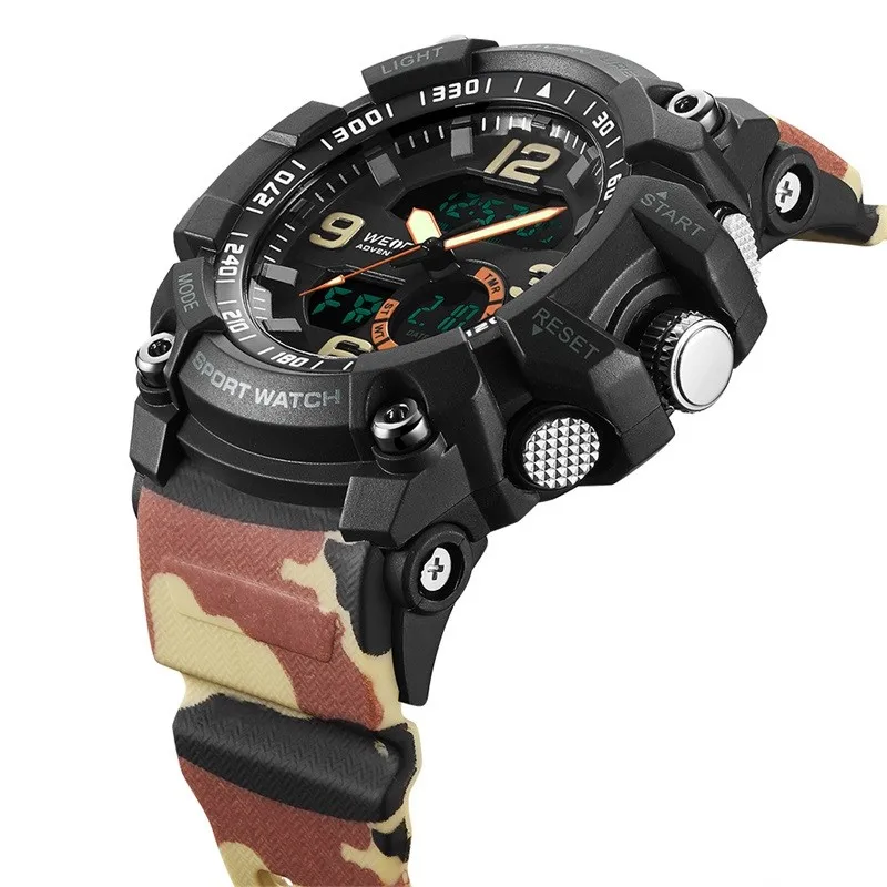 WEIDE мужские спортивные часы Аналоговые светодиодные кварцевые военные Мужские