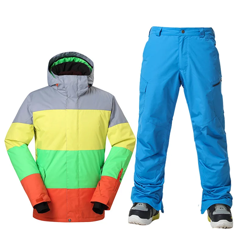GSOU зимний брендовый лыжный костюм для мужчин лыжная куртка штаны
