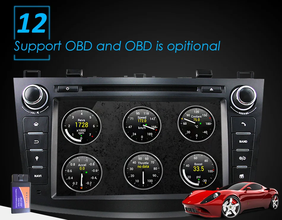 Eunavi Android 9 Car DVD for MAZDA 3 2007-2012 2 din Multimedia radio stereo player gps navigation 1024*600 HD dsp Octa core