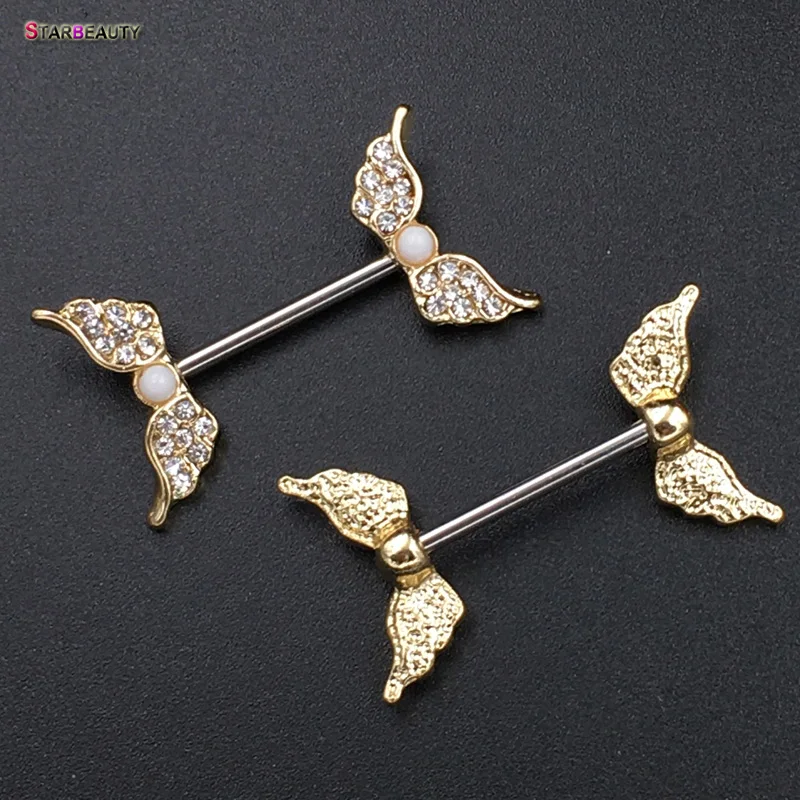Starbeauty 2 шт./лот Крыло ангела пирсинг сосков Mamilo Сексуальное Женское кольцо для