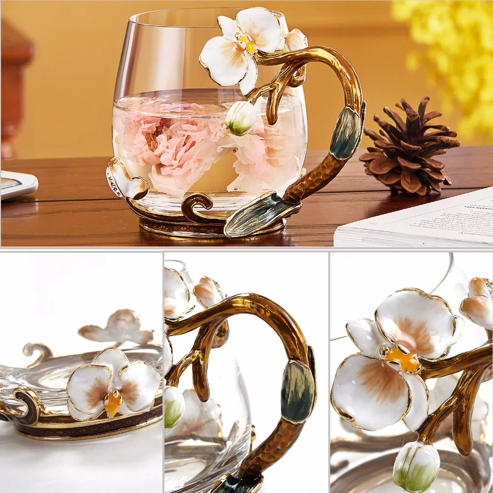 Enamels Orchid чайная кружка для питья кружка кофейная чашка кофейная кружка для питья очки Европейская с ложкой 11 унций/320 мл