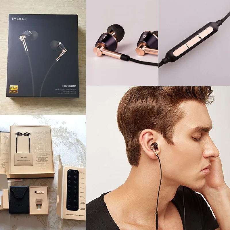 1 еще E1001 тройной драйвер наушники-вкладыши Наушники Auriculares с встроенным микрофоном и пультом дистанционного управления для IOS iPhone Xiaomi