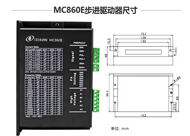 2 Фаза NEMA34 гибридный шаговый мотор драйвер DSP AC/DC48V MC860E заменить DM860