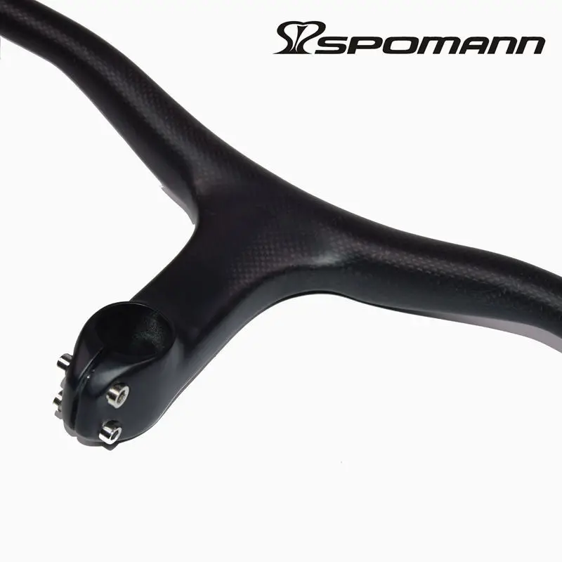 Spomann углеродный Интегрированный руль mtb rise ручка бар горный велосипед руль с компьютерным столом винт запчасти для велосипеда