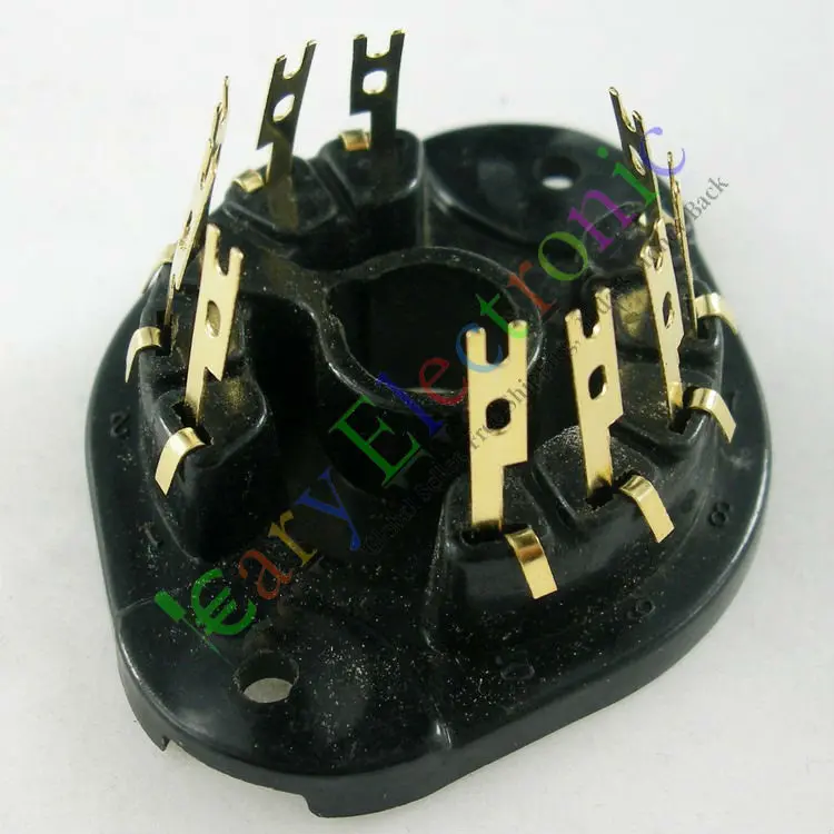 Wholesale and retail 8pcs 10pin GOLD vacuum tube socket GILDED valve base EL156 EL12 EYY13 EF14 AZ12 free shipping |