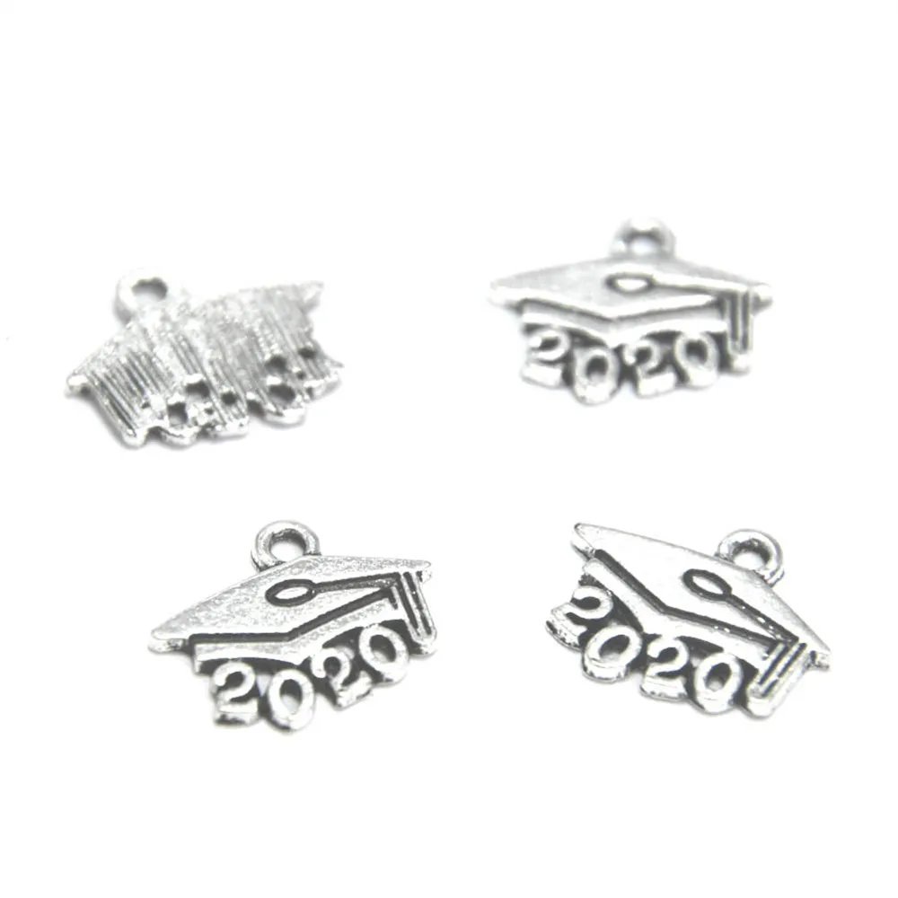 20pcs/lot 2020 Graduate cap Charms Silver tone Graduating Class of charm pendant 18x15mm | Украшения и аксессуары